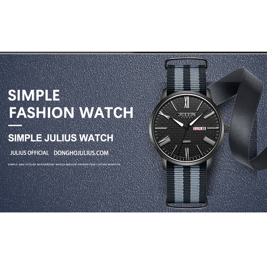 Đồng hồ nam Julius JAh-124 dây vải | BigBuy360 - bigbuy360.vn
