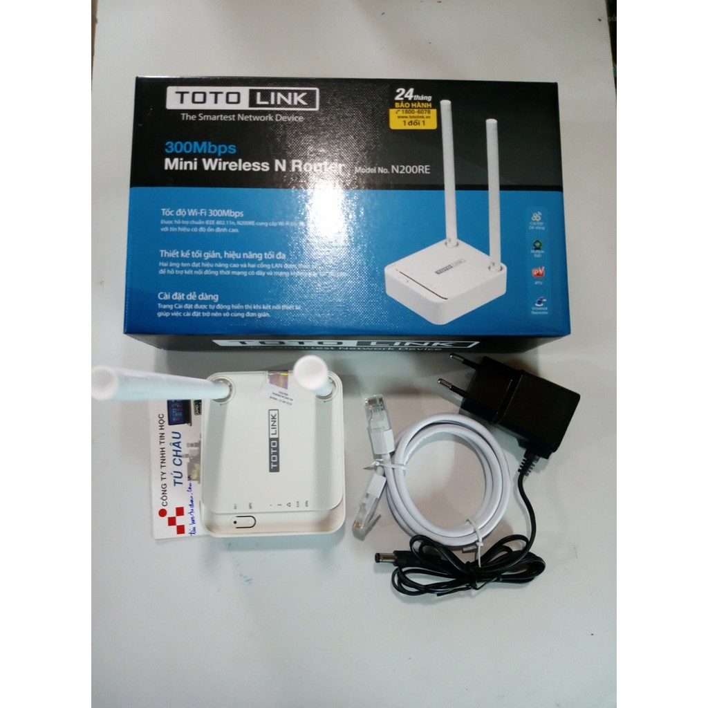 Bộ phát Router Wifi TOTOLINK N200RE, chuẩn N tốc độ 300Mbps băng tần 2.4Ghz