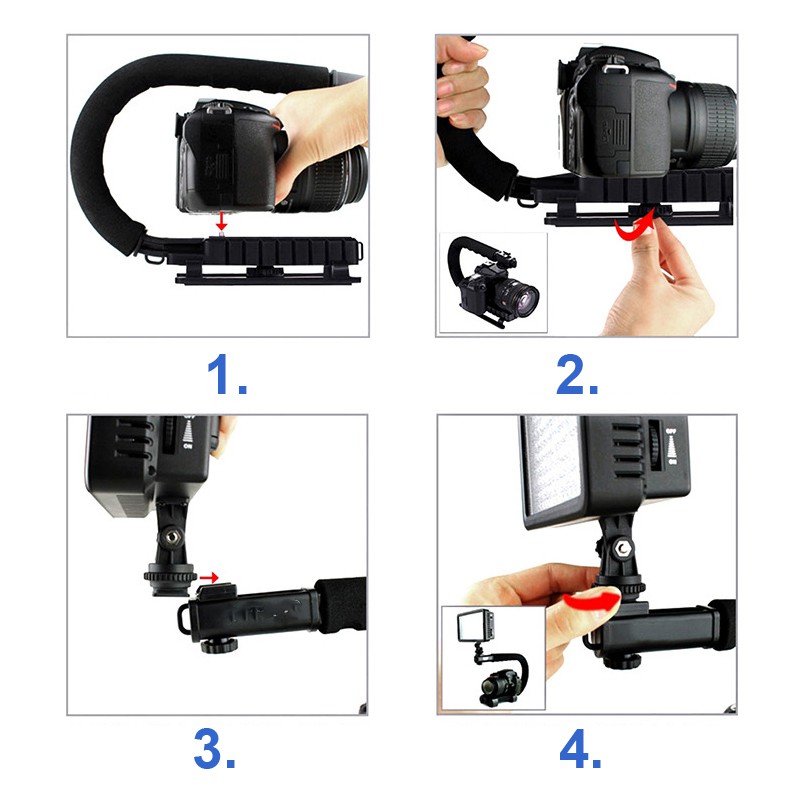 Tay Cầm Chống Rung Hình Chữ C Cho Máy Ảnh Gopro Đứng