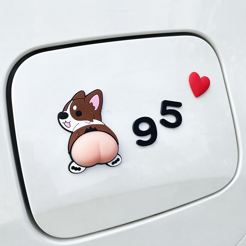 Sticker Dán Nắp Bình Xăng Họa Tiết Hoạt Hình 3D Sáng Tạo Cho Xe Hơi 929598 Bút Sáp Màu Trang Trí Cỡ Nhỏ Mới
