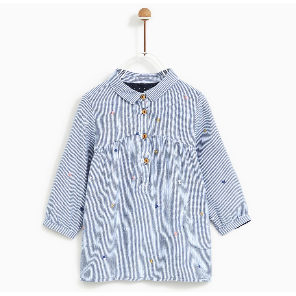 Đầm sơmi dài tay Zara cho bé gái 3m-4T D4120