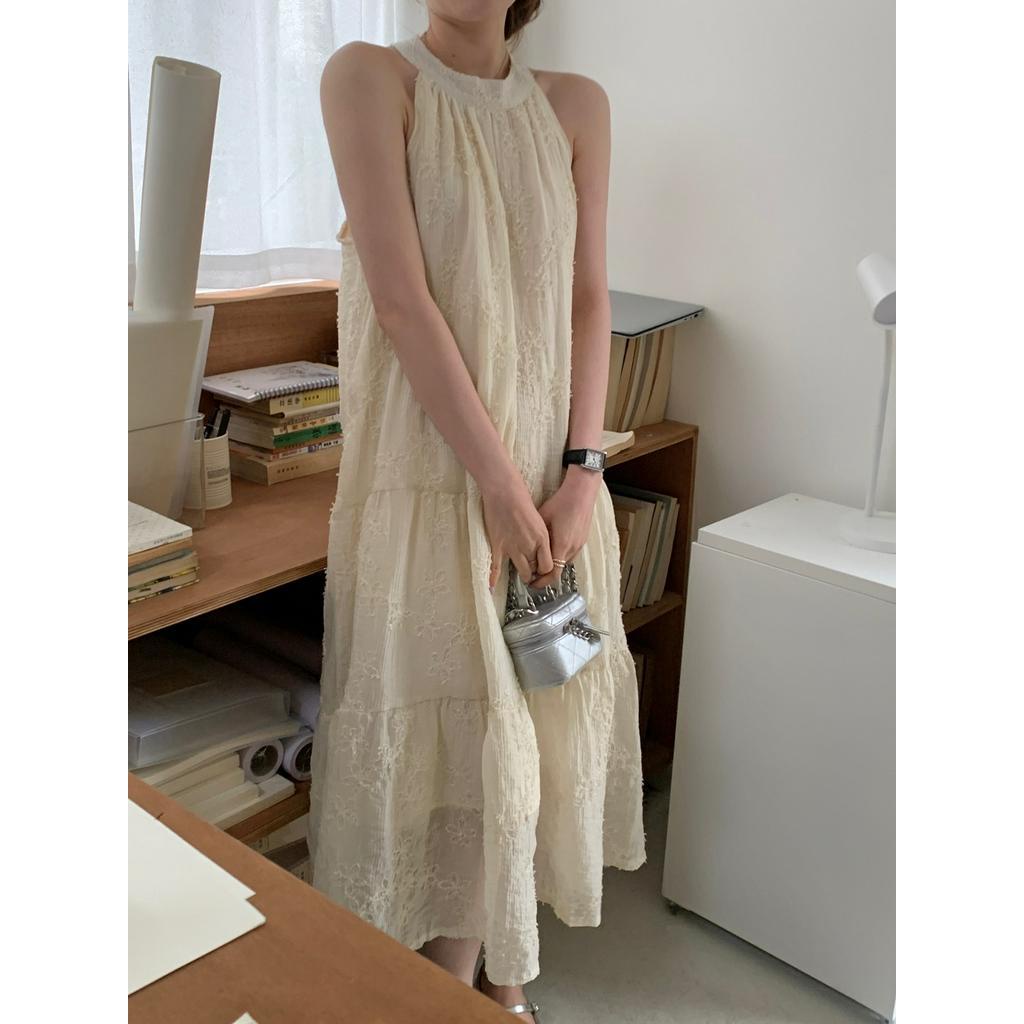 Đầm Hai Dây Thêu Hoa Phong Cách Retro 62352