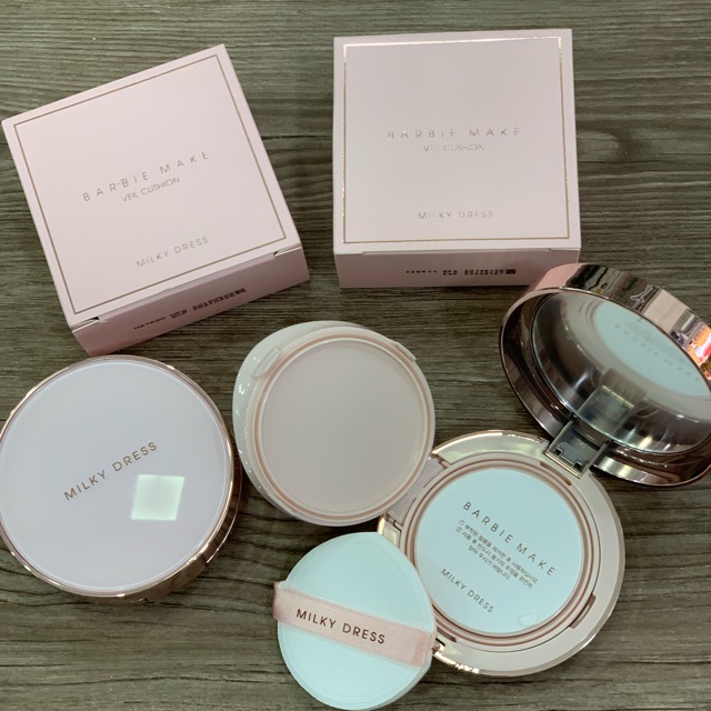 Phấn nước trang điểm che khuyết điểm cao Milky Dress Barbie Make Veil Cushion SPF50 PA+++