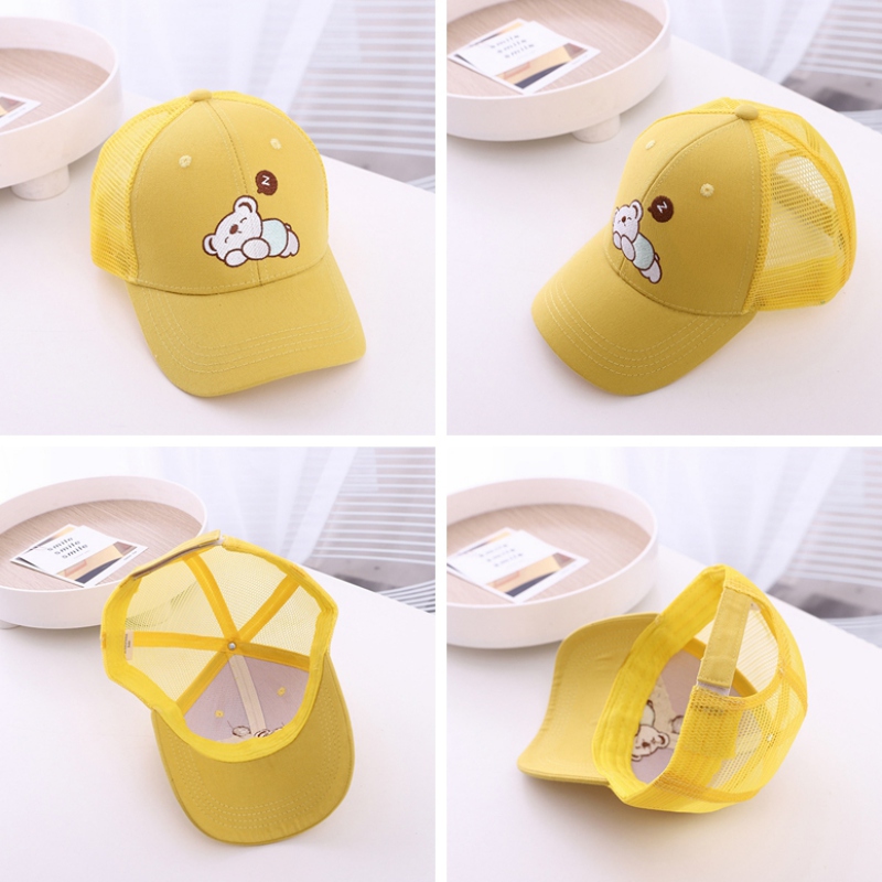 Mũ Lưỡi Trai Phối Lưới Thoáng Khí In Hình Động Vật Dễ Thương Cho Bé