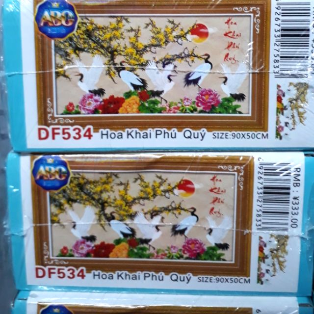 TRANH ĐÍNH ĐÁ HOA KHAI PHÚ QUÝ DF534