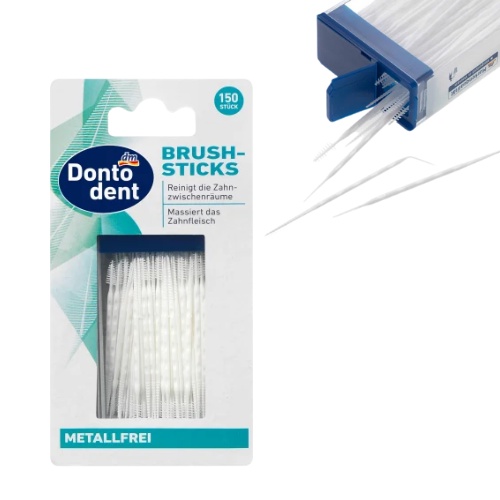 Tăm xỉa răng nha khoa Dontodent Brush Sticks 150 chiếc, nội địa Đức - Shop Mecici