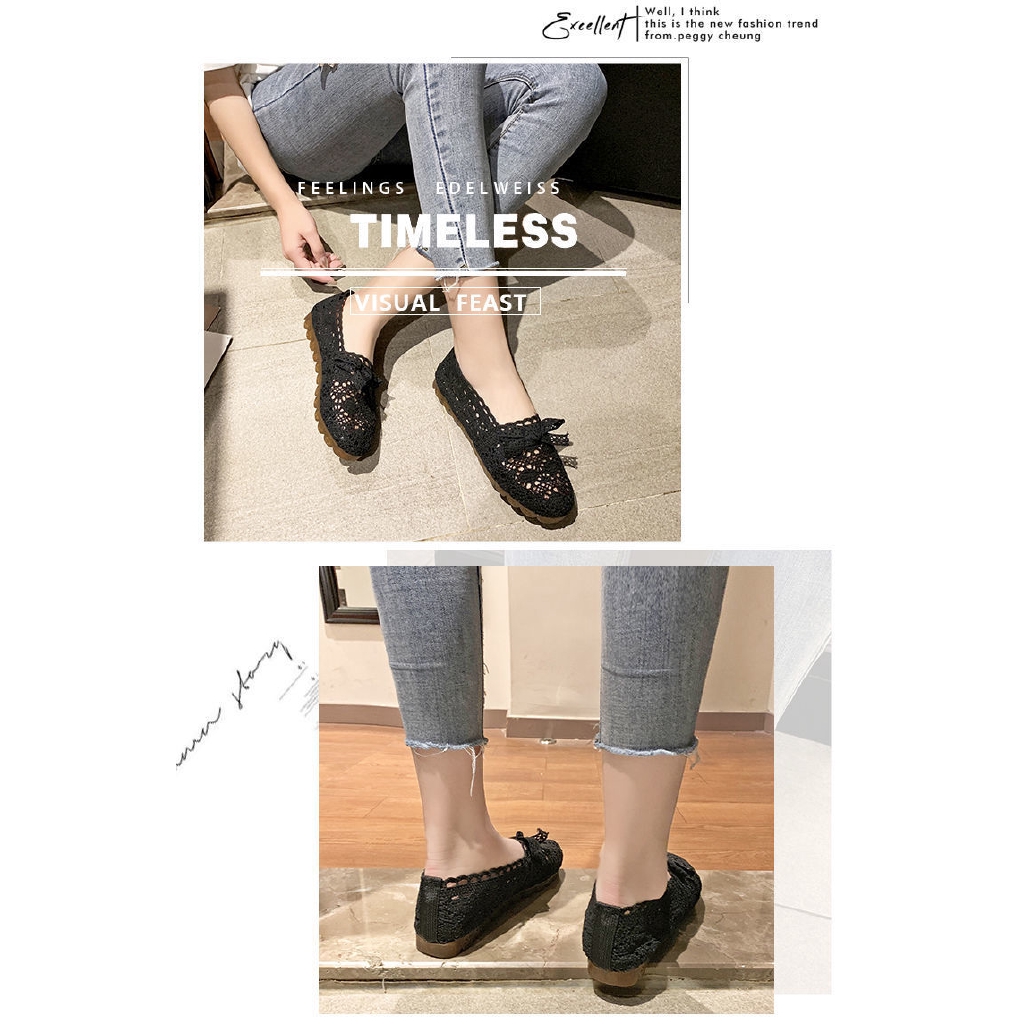 Giày Búp Bê Đế Mềm Phối Lưới Thời Trang Cho Mẹ Bầu | BigBuy360 - bigbuy360.vn