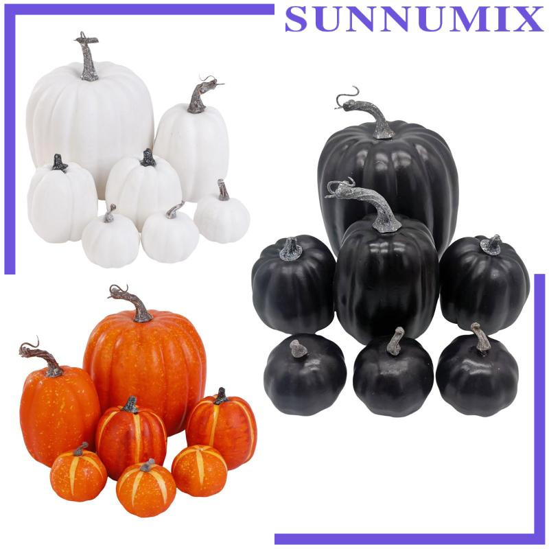 Set 7 Bí Ngô Giả Bằng Xốp Dùng Trang Trí Halloween