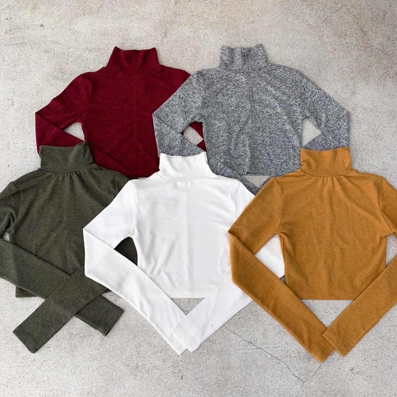 Tay dài crop dệt kim•MIDDUA SHOP