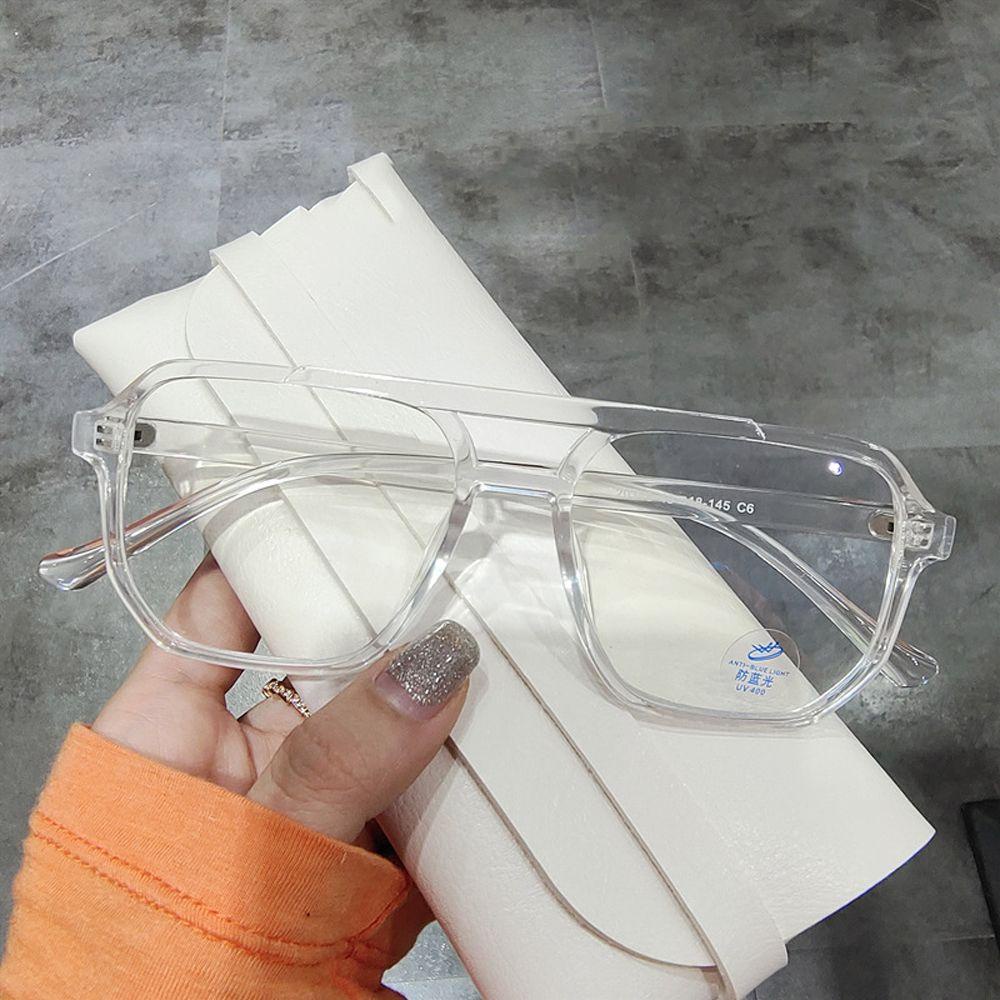 Mắt Kính Gọng Vuông Đôi Chống Bức Xạ Ánh Sáng Xanh Phong Cách Vintage Thời Trang Cho Nữ