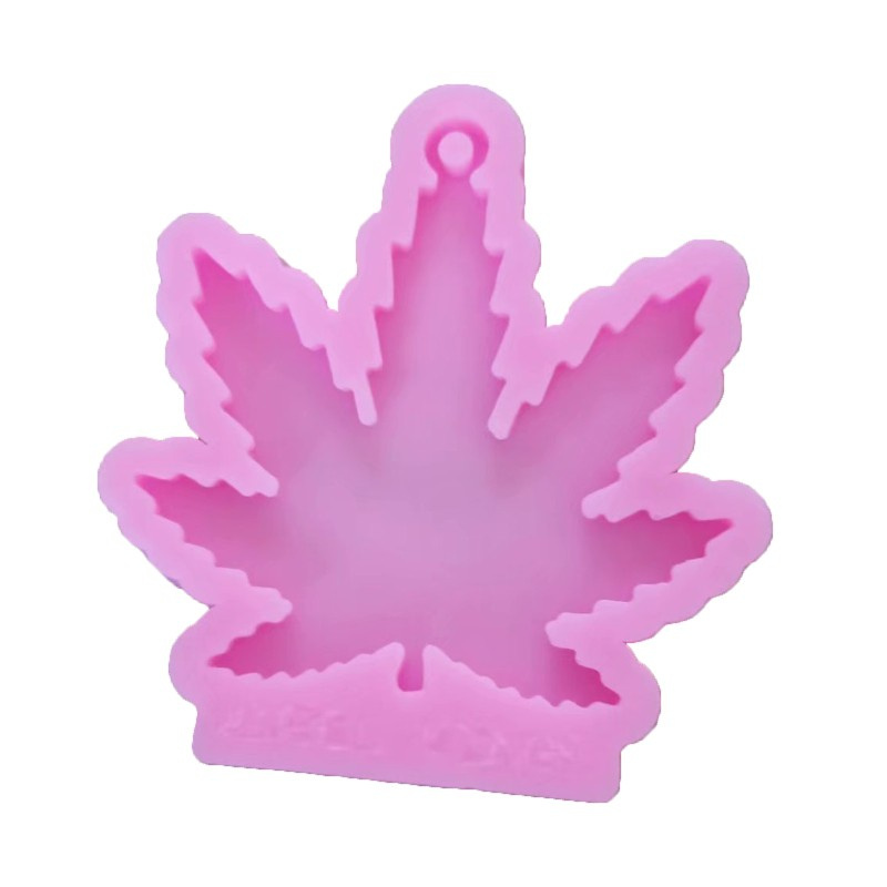 be❀  Puzzle Maple Leaf Keychain Silicone Mould Plaster Soap Mold with Hole DIY Chocolate Fondant Cake Decoration Baking Tool