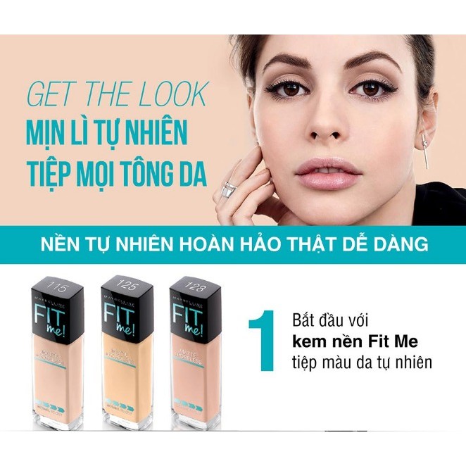 [CÓ ĐẦU VÒI] Kem Nền Mịn Lì Fit Me Maybelline 30ml Fit Me Matte + Poreless Foundation | BigBuy360 - bigbuy360.vn