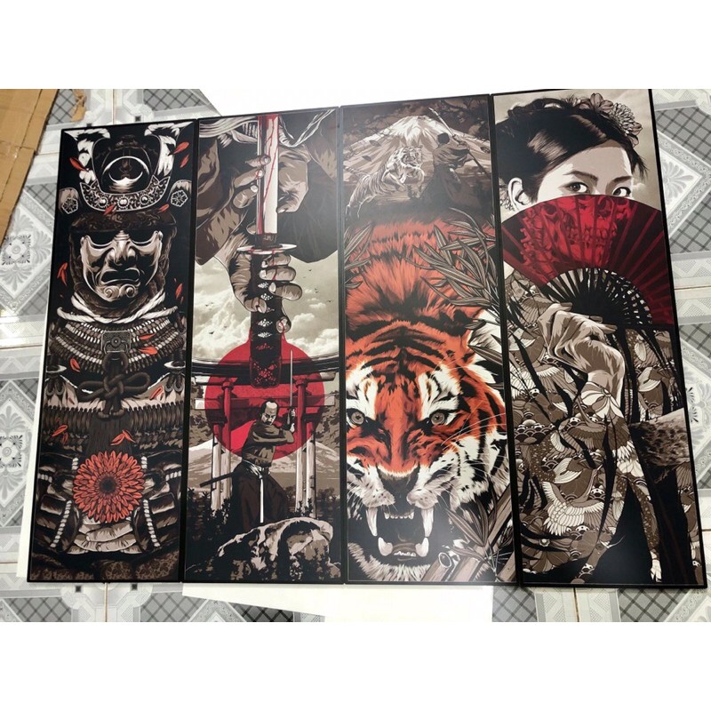 BỘ 4 tranh geisha cho shop phun xâm thẩm mỹ