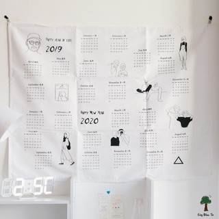 Lịch Vải Canvas Treo Tường 2019-2020 A1
