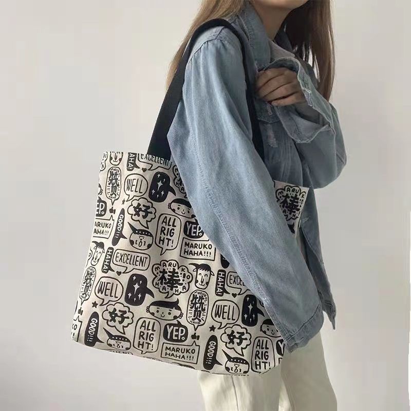Túi xách vải canvas cỡ lớn thời trang cho nữ