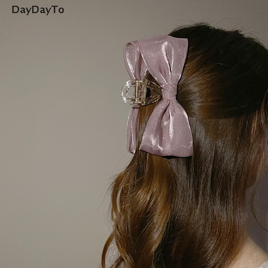 Kẹp Tóc Nơ Lưới Đính Ruy Băng Hình Cá Mập Phong Cách Hàn Quốc Thanh Lịch Dành Cho Nữ