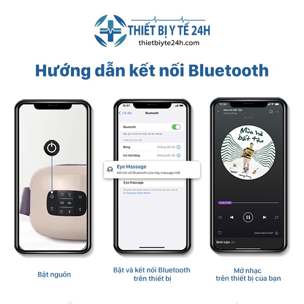 Máy Massage Mát Xa Giảm Thâm Quầng Mắt Với 5 Chế Độ Khác Nhau Kết Hợp Massage Túi Khí Hỗ Trợ Xoa Bóp 360 độ C HY-01