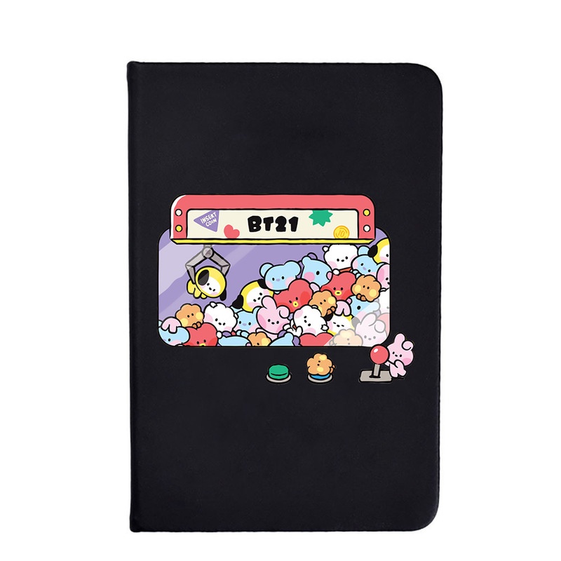 Sổ Tay Ghi Chép Màu Đen Nhám In Hình Kpop BT21 Minini Series BTS Dễ Thương Cho Học Sinh
