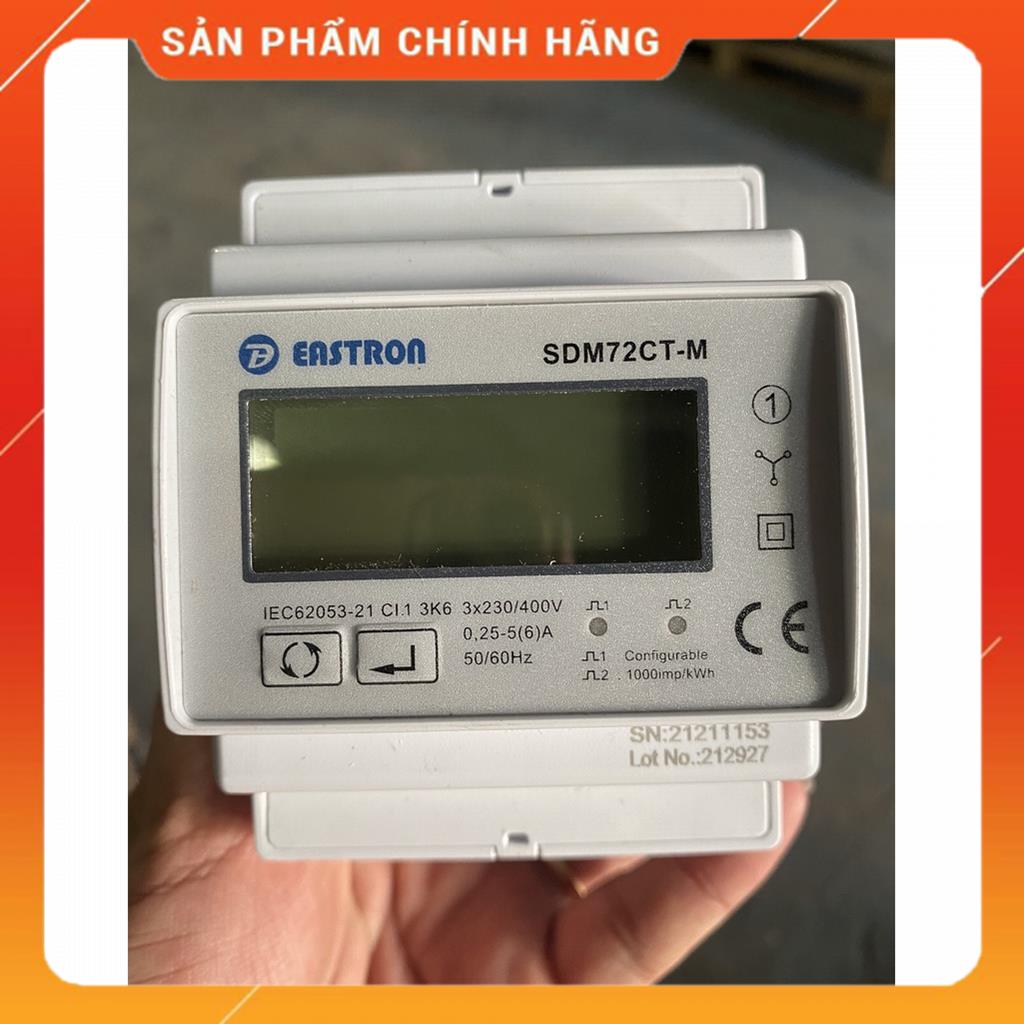 Đồng hồ bám tải, meter bám tải 3 Pha Growatt Luxpower SDM630 V2, V3 đo trực tiếp 100A, CT MSP24648