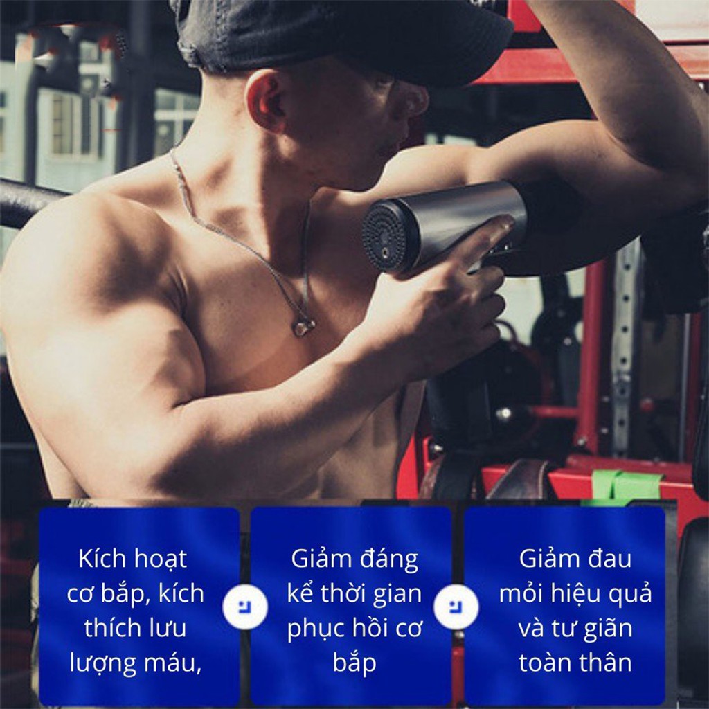 Máy Massage Cầm Tay 4 Đầu – Mát Xa Toàn Thân 6 Cấp Độ - Chuyên Sâu Vai Lưng, Giảm Đau Cơ, Cứng Khớp