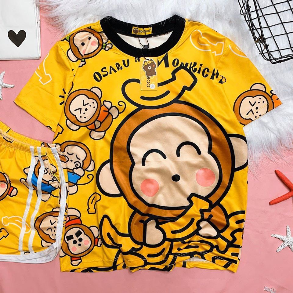 sale lỗ mẫu lộn xộn -Đồ Bộ Thun Cotton ĐÙI Họa Tiết 3D (Form < 20kg) | BigBuy360 - bigbuy360.vn