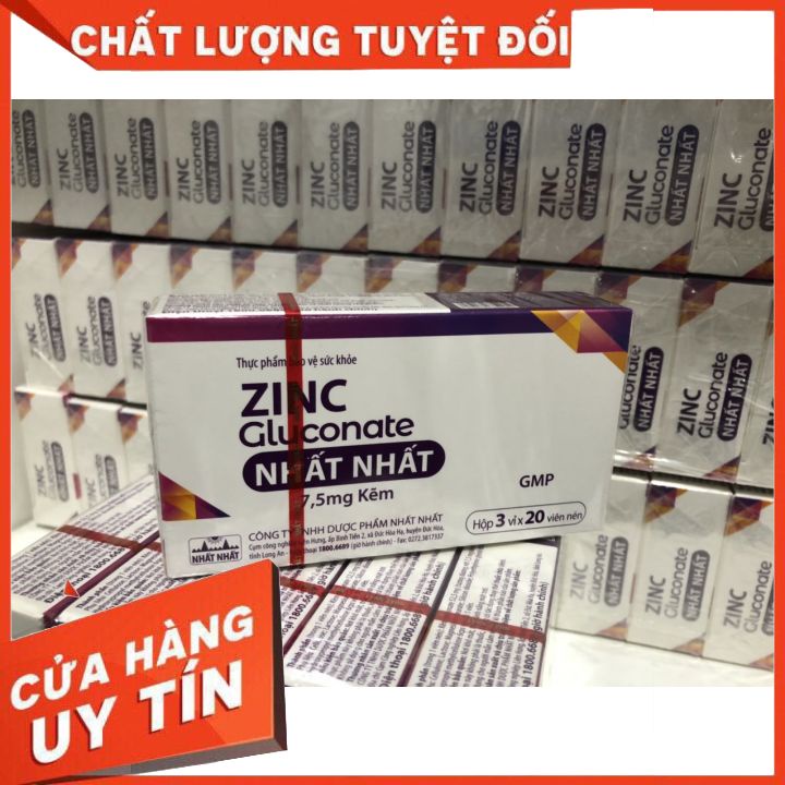 ZINC Gluconate Nhất Nhất - Hộp 60 viên