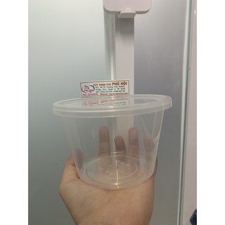 500 Hộp nhựa tròn 600ml hâm lò vi sóng được cứng chắc