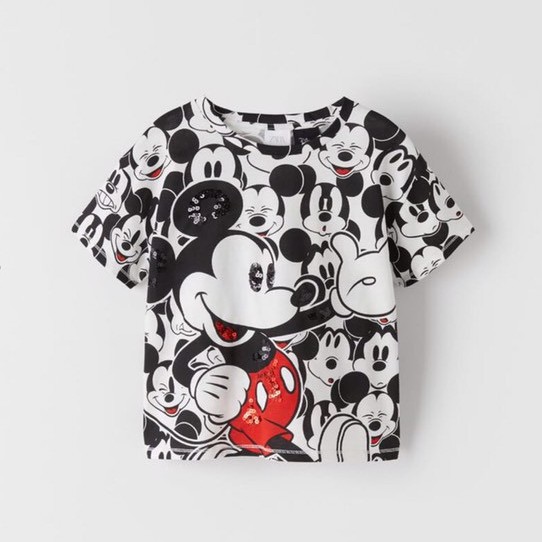 Aó ZR mickey đen trắng mắt cườm ❤️ FREESHIP ❤️ Aó ZR mickey đen trắng mắt cườm cho bé