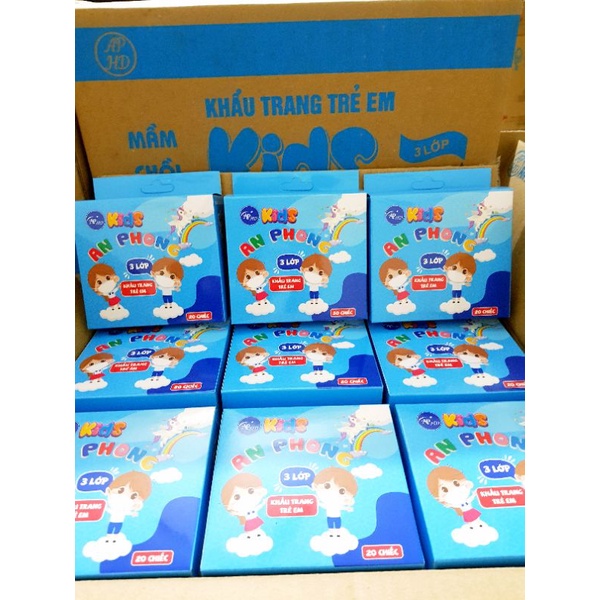 Thùng 600c khẩu trang mầm chồi lá An Phong size 1-4y