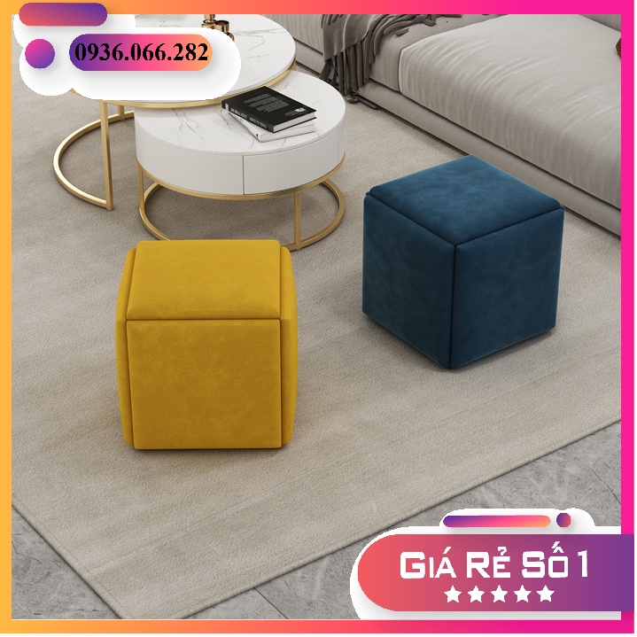 Ghế Khối Rubik Độn Ghế Sofa 5 in 1 Combo 5 Ghế Gấp Gọn Có Bánh Xe Di Chuyển
