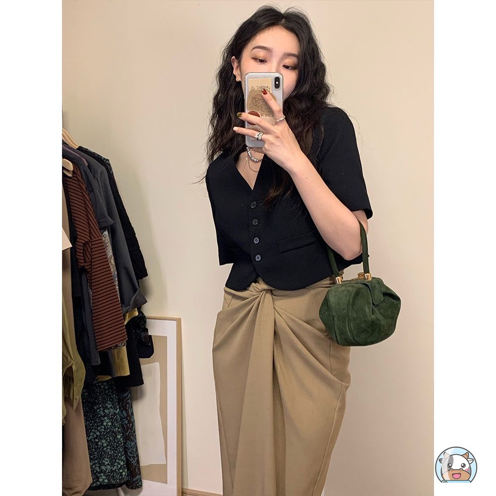 Áo Khoác Blazer Cổ Chữ v Thiết Kế Mới Thời Trang Mùa Xuân Hè Theo Phong Cách Hàn Quốc Dành Cho Nữ