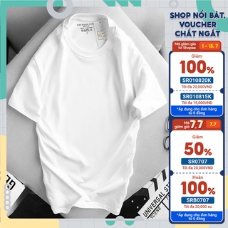 Áo thun trơn basic chất liệu cotton cao cấp mặc rất mát - màu trắng