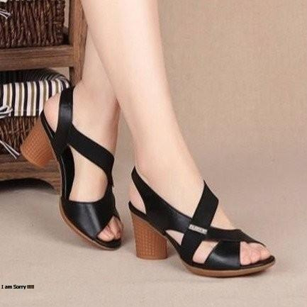 Giày sandal cho nữ đẹp đế vuông chất liệu da - siêu nhẹ êm chân - Vincentshop