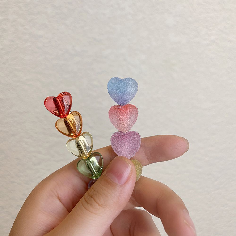 Kẹp bấu tóc đuôi ngựa hình trái tim màu sắc ngọt ngào dễ thương
