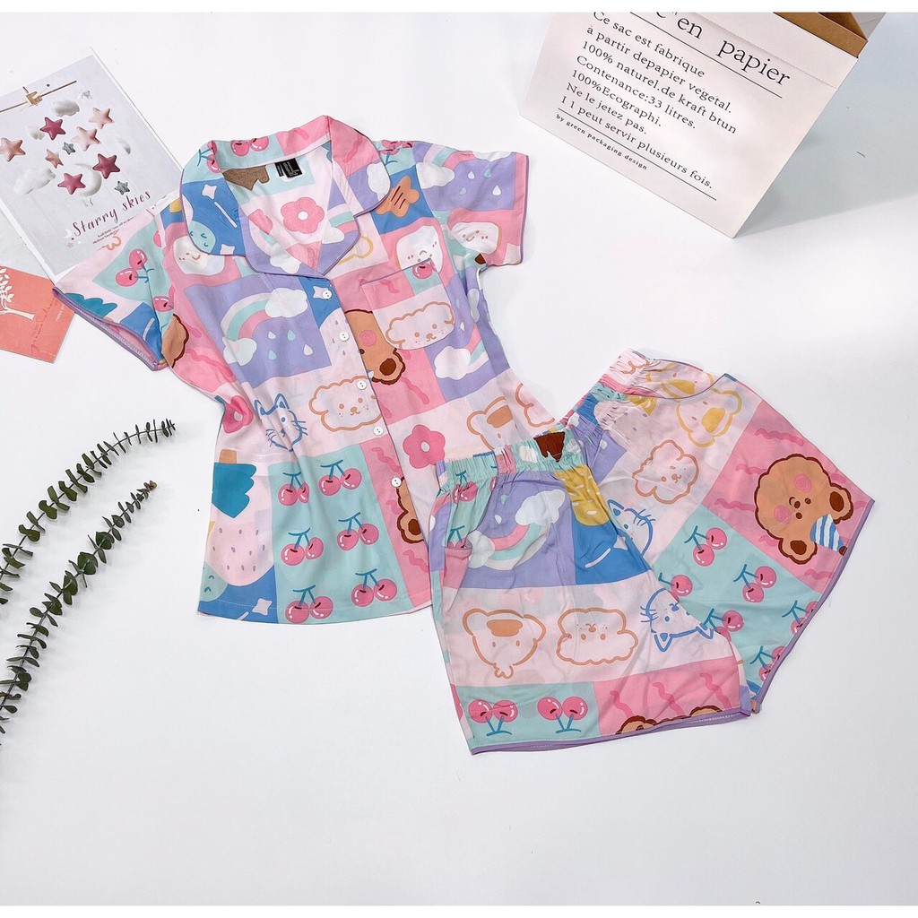 Pijama đùi chất tole lanh hàng VNXK | BigBuy360 - bigbuy360.vn