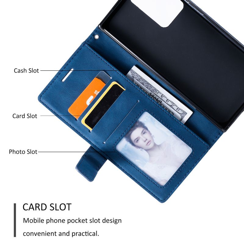Ốp Điện Thoại Da Nắp Gập Đơn Giản Có Ngăn Đựng Thẻ Cho Samsung Galaxy Note20 Ultra Note10 Pro Note20 10 9 8 F52 5G X
