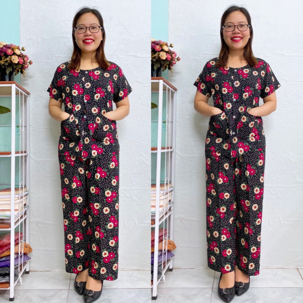 Bộ Đồ Trung Niên- Bộ Lanh Cài cúc Quần Dài tay  cộc cho người già