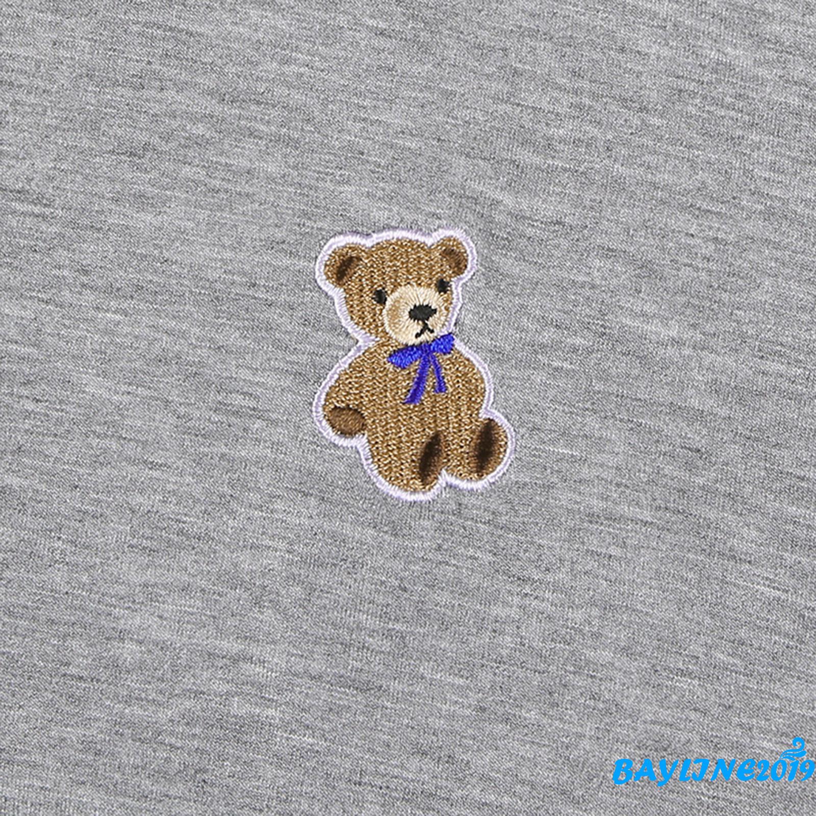 Áo Croptop Nữ Ngắn Tay Cổ Tròn Thêu Hình Gấu Gợi Cảm | BigBuy360 - bigbuy360.vn