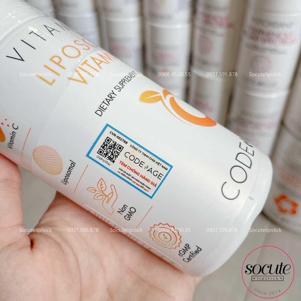 Viên Uống Liposomal Vitamin C CodeAge 180 viên hàng chính hãng