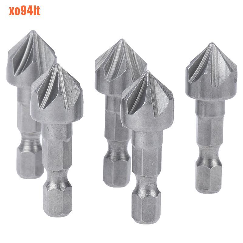 90° Countersink Drill Chamfer Bit 1/4" Hex Carpentry Angle Point Bevel Cu