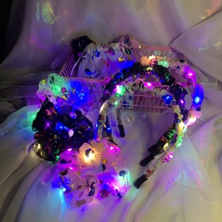 Combo scunchie & băng đô đèn mickey hologram lấp lánh by Natthy Style