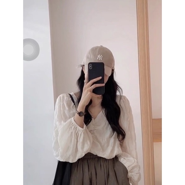 [Mã 252FASHIONSALE giảm 12% đơn 99K] [VIDEO Unbox] ÁO VOAN XỐP NHÚN TAY BO (ảnh thật)