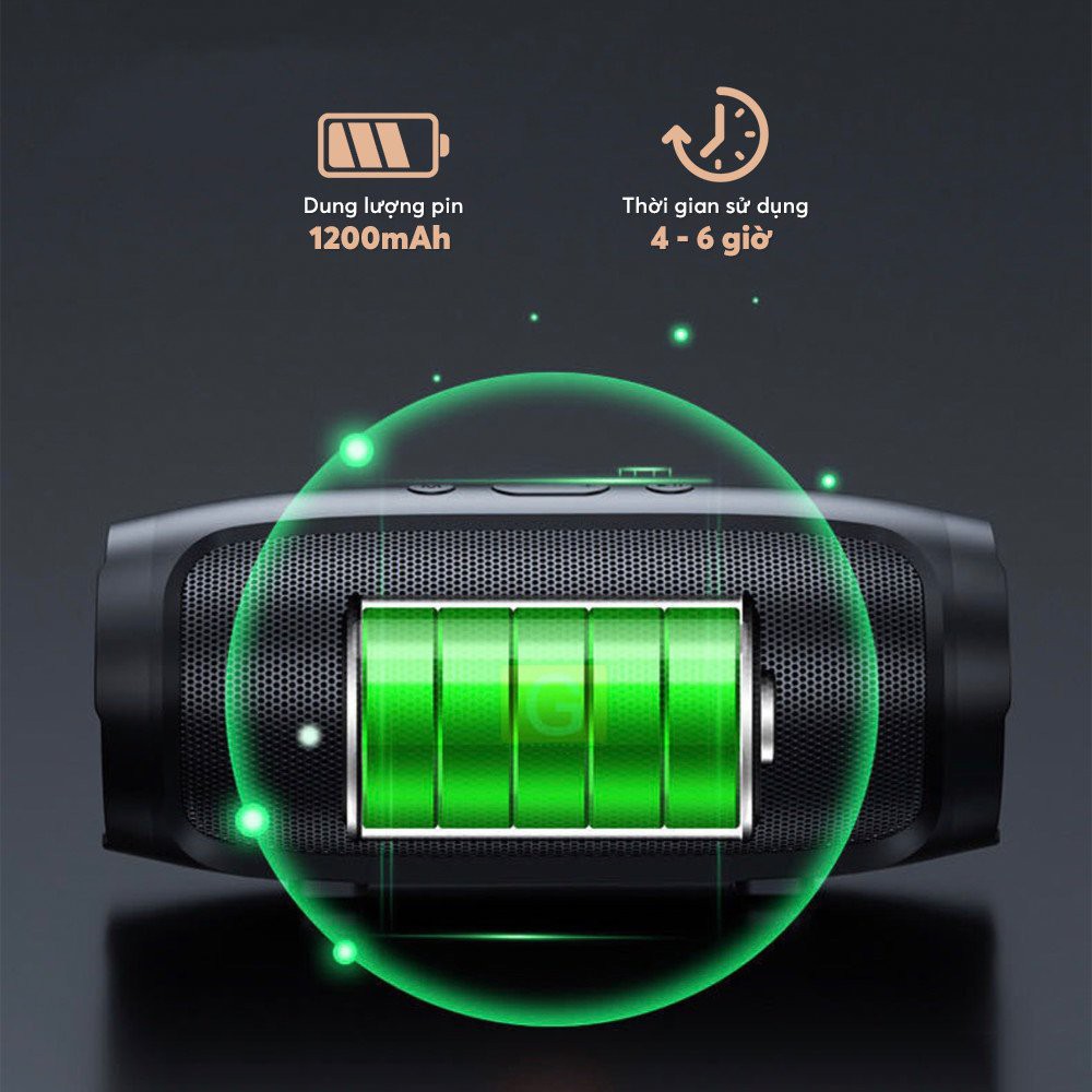 Loa bluetooth nghe nhạc mini GrownTech charge 4+ mini bass tốt có dây đeo