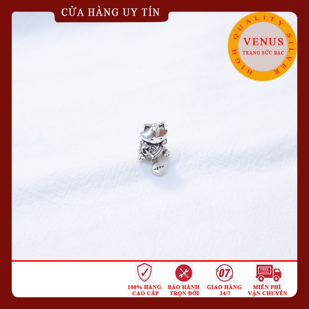 [Charm bạc 925 cao cấp] Charm bạc chú mèo- Mã sản phẩm VENUSMEO