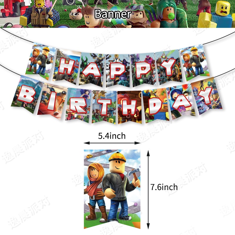 Bong Bóng Trang Trí Tiệc Sinh Nhật Chủ Đề Game Roblox