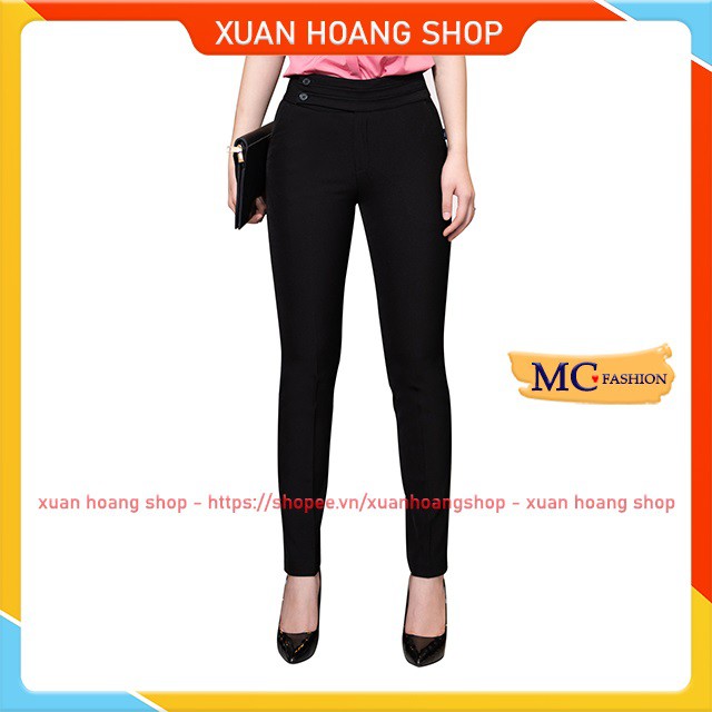 Quần Tây Nữ Lưng Cao Công Sở Đẹp Kiểu Âu Mc Fashion, Màu Đen, Xanh Tím Than, Chất Vải Co Giãn Nhẹ, Size Đủ Q0285