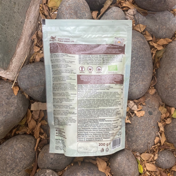 Hạt gai đã tách vỏ hữu cơ Dragon Superfoods 200gr
