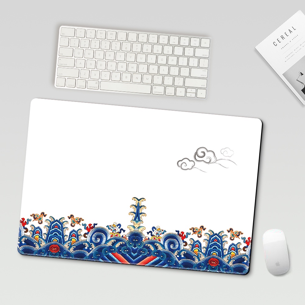 Miếng Lót Chuột Và Bàn Phím Máy Tính Bằng Cao Su Mềm Mịn Phong Cách Trung Hoa 37*25cm