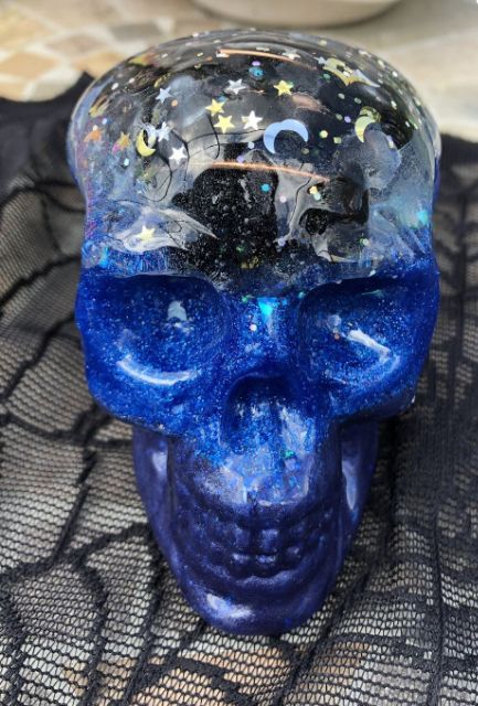 [Jesmonite, Resin] - Skull Mold -Set 2 mảnh Khuôn silicon hình đầu lâu 3D sáng tạo trong Resin, Jesmonite, Nến,Thực phẩm