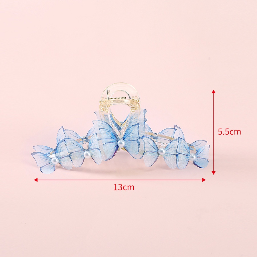 Kẹp Tóc Càng Cua 13Cm Bằng Acrylic Trong Suốt Đính Ngọc Trai Phong Cách Hàn Quốc Thời Trang Cho Nữ